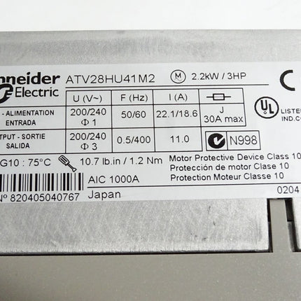 Schneider Electric ATV28HU41M2 2.2kW speed drive - Maranos.de