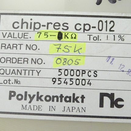 5000x SMD Widerstand 75K Ohm  / 0805 / 1% - Maranos.de