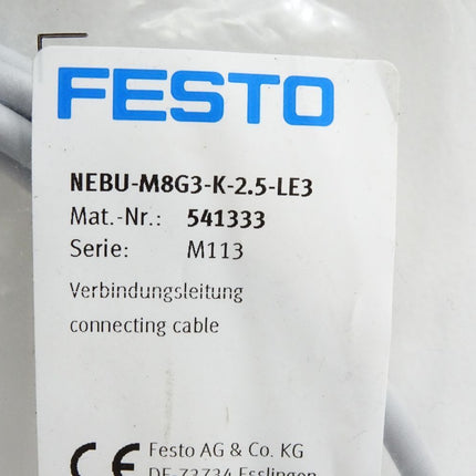 Festo Verbindungsleitung 541333 NEBU-M8G3-K-2.5-LE3 / Neu OVP - Maranos.de