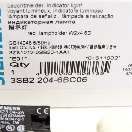 Siemens Leuchtmelder rot 3SB2204-6BC06 (3SB2304-2A) / Neu OVP - Maranos.de