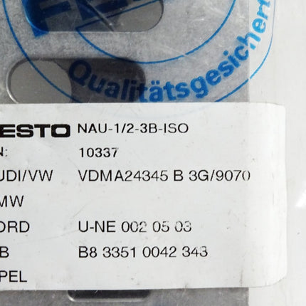 Festo 10337 NAU-1/2-3B-ISO Einzelanschlussplatte / Neu OVP - Maranos.de