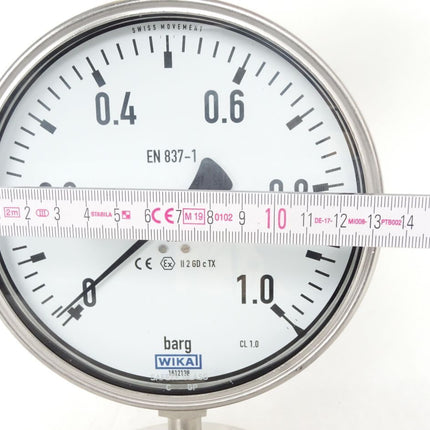 Wika Manometer nach EN 837-1 mit angebautem Druckmittler 0...+1 barg / 9226.01 990.26 / Neu - Maranos.de