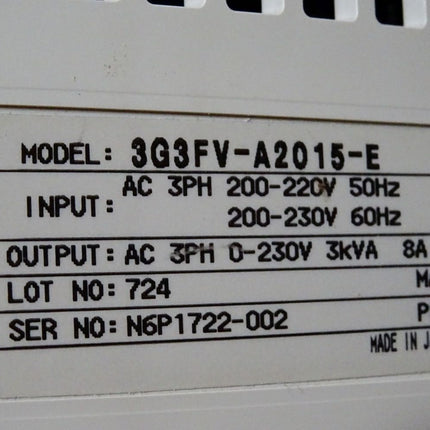 Omron 3G3FV-A2015-E Sysdrive 3GEV Inverter 1.5kW / Neu OVP - Maranos.de