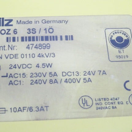 Pilz PNOZ 6 3S / 1Ö 474899 Sicherheitsrelais / Neuwertig OVP - Maranos.de
