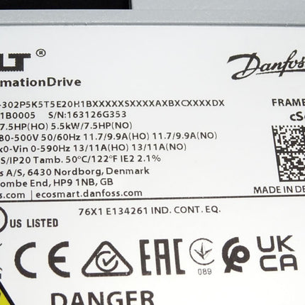 Danfoss VLT Automation Drive 131B0005 FC-302P5K5T5E20H1 5.5kW - Maranos.de