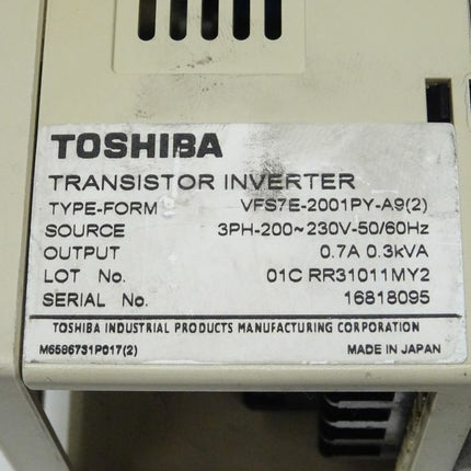 Toshiba VFS7E-2001PY-A9 Transistor Inverter 0,7A 0,3kVA - Maranos.de