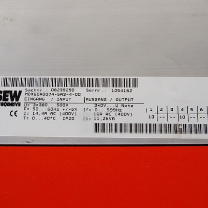 SEW Eurodrive Movitrac Umrichter 7.5kW MC07B0075-5A3-4-00 08285268 MDX60A0074-5A3-4-00 08239290 - Maranos.de