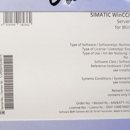 Siemens 6AV6371-1CA07-0AX0 SIMATIC WinCC/Server V7.0 / Neu OVP - Maranos.de