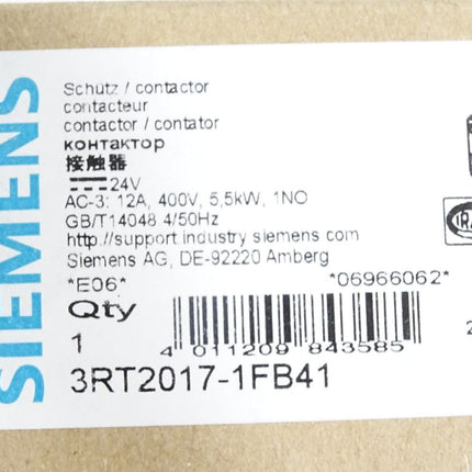 Siemens Schütz 3RT2017-1FB41 / Neu OVP - Maranos.de
