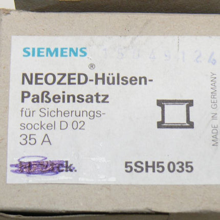 NEU Siemens 5SH5035 Neozed-Hülsen-Paßeinsatz 5SH5 035 - Maranos.de