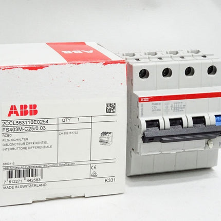 ABB 2CCL563110E0254 FS403M-C25/0.03  FI/LS-Schalter RCBO / Neu OVP - Maranos.de