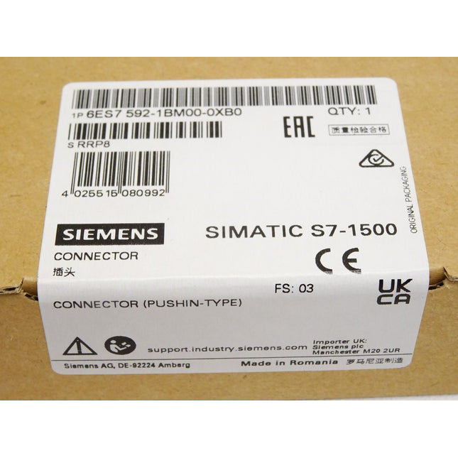 Siemens S7-1500 Frontstecker 6ES7592-1BM00-0XB0 6ES7 592-1BM00-0XB0 / Neu OVP versiegelt - Maranos.de