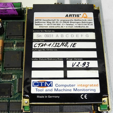 Siemens Sinumerik 840D 6FC5247-0AA02-1AA0 / 6FC5 247-0AA02-1AA0 Version D / CTM-1/32MB - Maranos.de