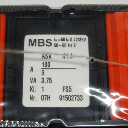 MBS ASK 41,4 Stromwandler Trafo 100/5A 3,75VA Neu - Maranos.de