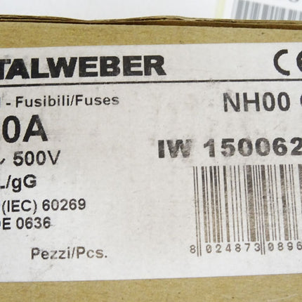 Italweber Sicherungen 1500620 NH00 20A 500VAC gL/gG Inhalt : 3 Stück / Neu OVP - Maranos.de