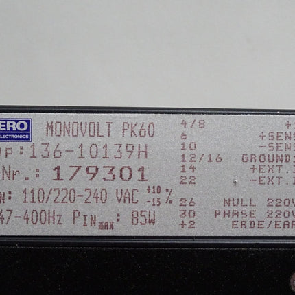 Hirschmann ENT 1183 ENT1183 Vero Electronics Monovolt PK60 136-10139H Power Supply 85W - Maranos.de