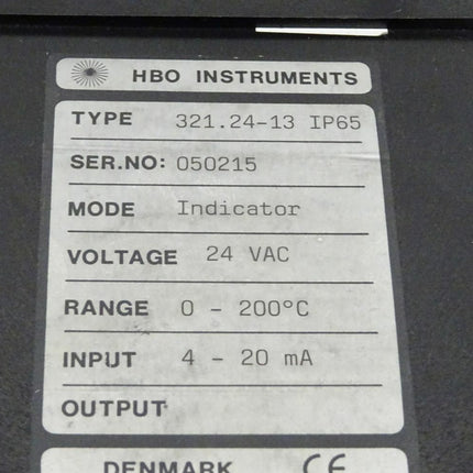 HBO INSTRUMENTS 321.24-13 / 321.24 - 13 / IP 65 / Ser. 050215 / Indicator - Maranos.de