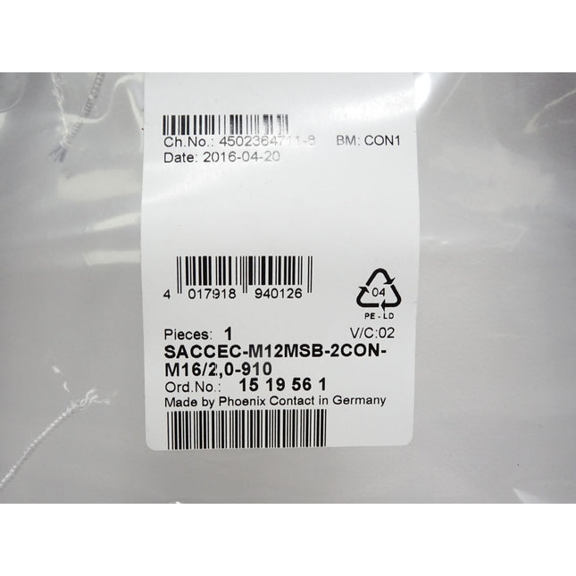 Phoenix Contact 1519561 Gerätesteckverbinder SACCEC-M12MSB-2CON-M16/2,0-910  / Neu OVP - Maranos.de