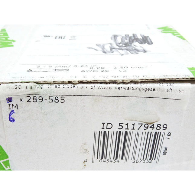 Wago 289-585 Übergabemodul / Inhalt:6 Stück / Neu OVP - Maranos.de