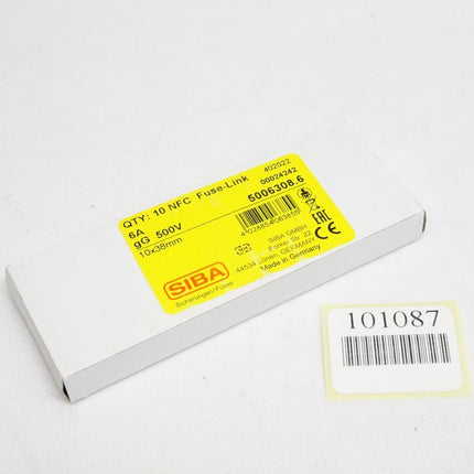 Siba Sicherungen NFC Fuse-Link 5006308.6 6A gG 500V / Inhalt : 10 Stück / Neu OVP - Maranos.de