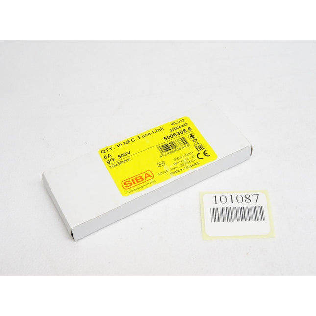Siba Sicherungen NFC Fuse-Link 5006308.6 6A gG 500V / Inhalt : 10 Stück / Neu OVP - Maranos.de