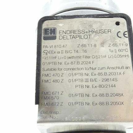 Endress + Hauser Deltapilot PA-V1810.47 Füllstandsensor Z-65.11-8 - Maranos.de