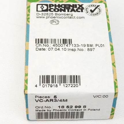 Phoenix Contact Anbaurahmen VC-AR3/4M / 1852998 / Inhalt : 5 Stück / Neu OVP versiegelt - Maranos.de