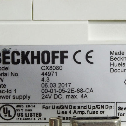 Beckhoff CX8080 Embedded-PC mit RS232/RS485 mit SD Karte und Windows Lizenz - Maranos.de