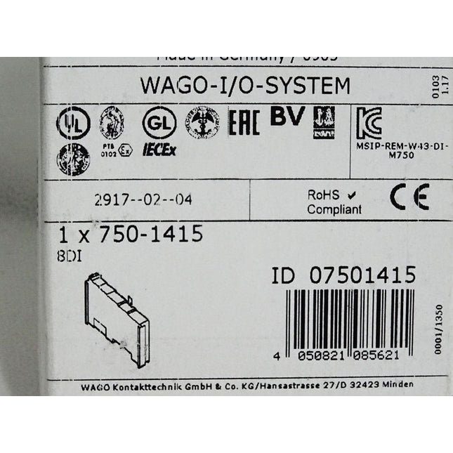 Wago 750-1415 8-Kanal-Digitaleingang / Neu OVP versiegelt - Maranos.de
