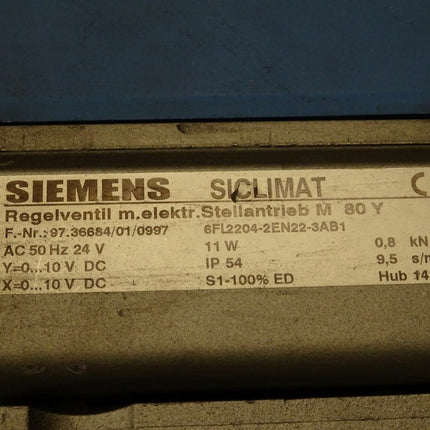 Siemens 6FL2204-2EN22-3AB1 Siclimat Regelventil mit Stellantrieb 6FL2 204-2EN22-3AB1 - Maranos.de