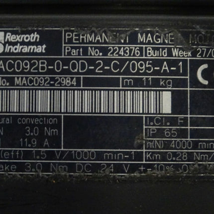 Indramat MAC092B-0-QD-2-C/095-A-1 / 224376 Servomotor - Maranos.de