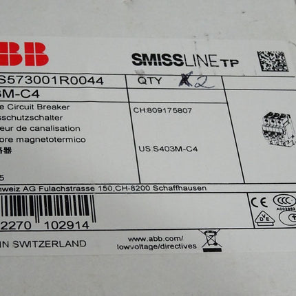ABB SmissLine S403M-C4 S403 M C4 2CCS573001R0044 / Inhalt : 2 Stück  / Neu OVP - Maranos.de