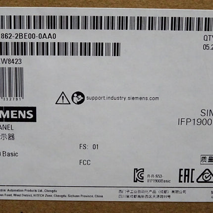 Siemens Flat Panel IFP1900 Basic 6AV7862-2BE00-0AA0 6AV7 862-2BE00-0AA0 / Neu OVP - Maranos.de