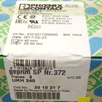 Phoenix Contact Hochstromklemme UKH240 / 3010217 / Neu OVP versiegelt - Maranos.de