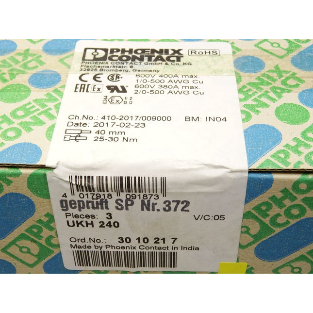 Phoenix Contact Hochstromklemme UKH240 / 3010217 / Neu OVP versiegelt - Maranos.de