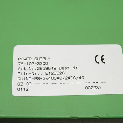 Phoenix Contact Power Supply 78-107-3300 / 2939849 Quint-PS-3x400AC/24DC/40 - Maranos.de