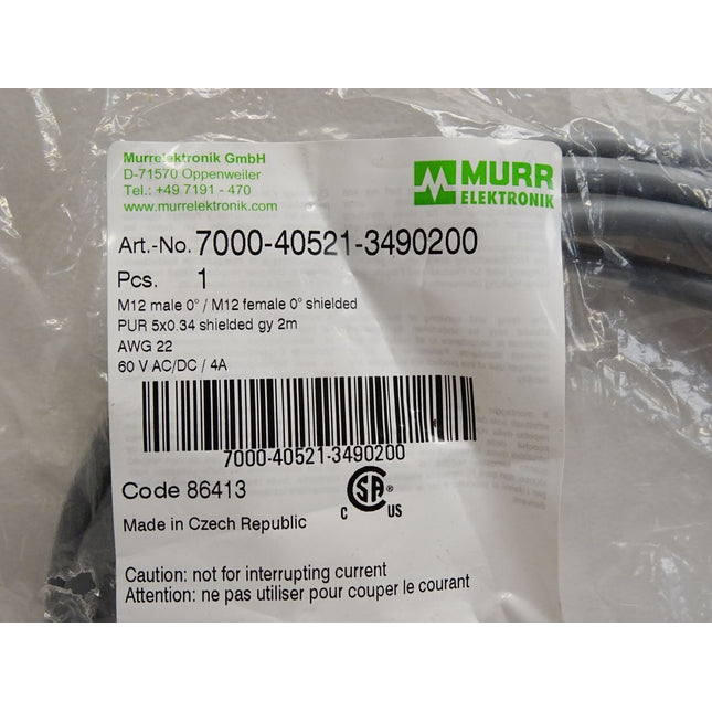 Murr Elektronik Kabel 7000-40521-3490200 / Neu OVP - Maranos.de