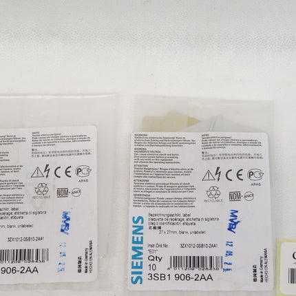 Siemens Bezeichnungsschild 3SB1906-2AA / Inhalt : 11 Stück / Neu OVP - Maranos.de