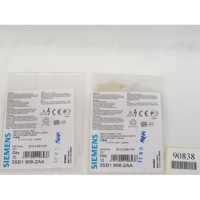 Siemens Bezeichnungsschild 3SB1906-2AA / Inhalt : 11 Stück / Neu OVP - Maranos.de