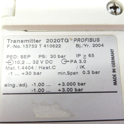 ABB Transmitter 2020TG ProfiBus 30 bar - Maranos.de