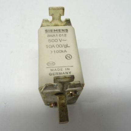 Siemens 2x 3NA1 012 Sicherung 500V / 10A 00/gl 3NA1012 - Maranos.de
