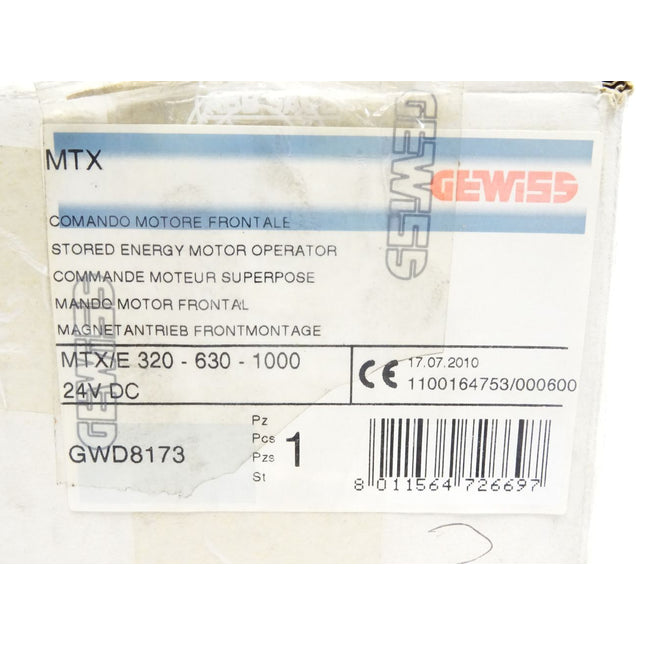 ABB Gewiss magnet Antrieb Frontmontage MTX/E 320-630-1000 / GWD8173 / neu OVP - Maranos.de