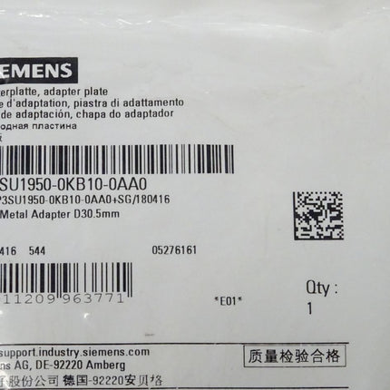 Siemens 3SU1950-0KB10-0AA0 / 3SU 1950-0KB10-0AA0 Metal Adapter D30.5mm NEU/OVP versiegelt - Maranos.de
