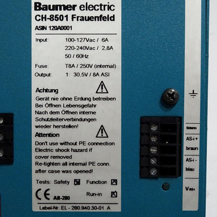 Baumer Electric ASIN 120A0001 Power Supply - Maranos.de
