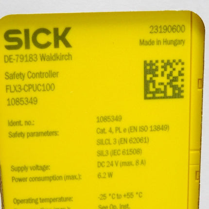 Sick Safety Controller FLX3-CPUC100 1085349 / Neu OVP versiegelt - Maranos.de