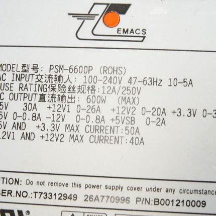 Emacs PSM-6600P Power Supply 600W - Maranos.de