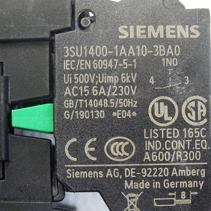 Siemens Drucktaster schwarz + 3SU1400-1AA10-3BA0 / Neuwertig - Maranos.de