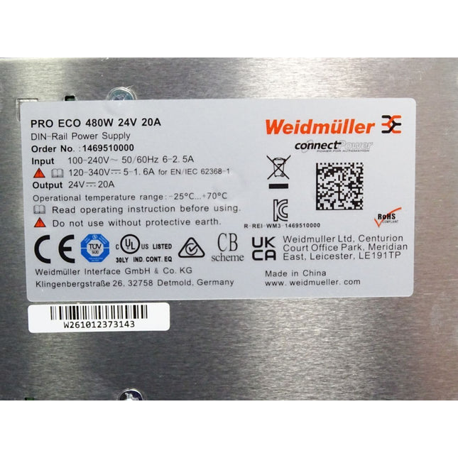Weidmüller Stromversorgung PRO ECO 480W 24V 20A 1469510000 / Neu - Maranos.de