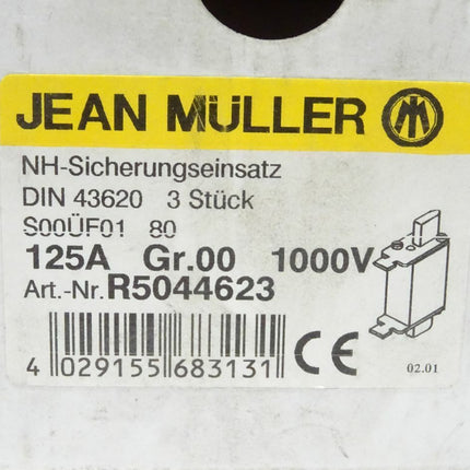Jean Müller HLS00 125A Sicherungseinsatz 1000V neu-OVP - Maranos.de