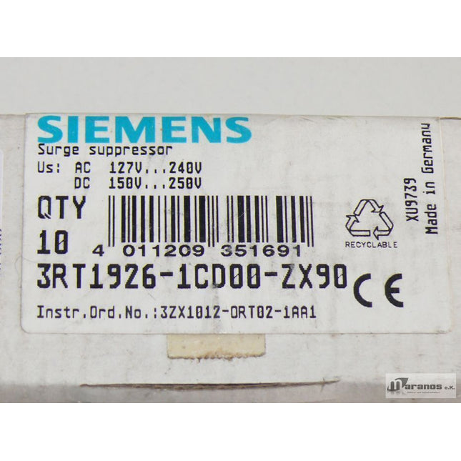 Siemens 3RT1926-1CD00-ZX90 Surge Suppressor 3RT1 926-1CD00-ZX90 NEU-OVP versiegelt - Maranos.de